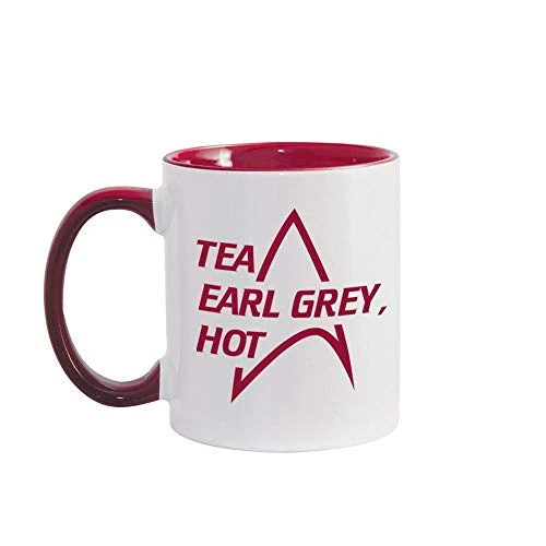 Star Trek: The Next Generation Tea Earl Grey Hot 11 Oz Two-Tone Mug - MAROON 5 Star Trek: The Next Generation Tea Earl Grey Hot 11 Oz Two-Tone Mug - MAROON - Image 3