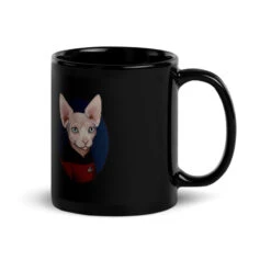 Star Trek: The Next Generation Picard Cat Portrait Black Mug -T-shirt Store PicardCatPortrait on Right 11oz Black 1