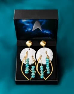 Star Trek X RockLove Guinan Turquoise Earrings -T-shirt Store RL ST500GNN36 MLT OS 3