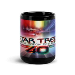 Star Trek: The Motion Picture 40th Anniversary U.S.S. Enterprise Black Mug -T-shirt Store ST 40th Front view 15oz Black