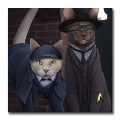 Star Trek: The Next Generation Detective Cats Premium Gallery Wrapped Canvas -T-shirt Store ST Cats Canvas RO 1 detective cats