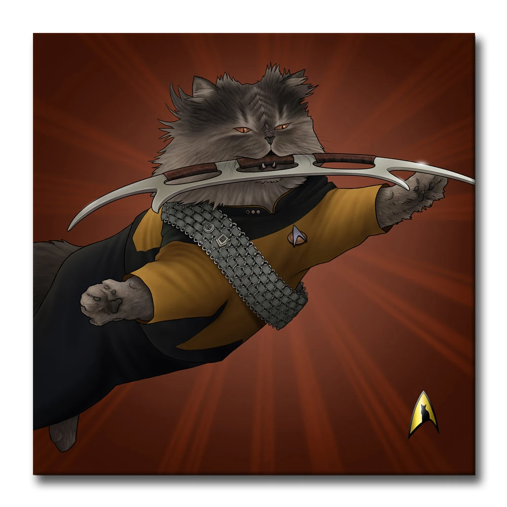 Star Trek: The Next Generation Worf Cat Premium Gallery Wrapped Canvas 4 Star Trek: The Next Generation Worf Cat Premium Gallery Wrapped Canvas - Image 2