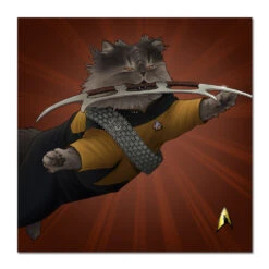 Star Trek: The Next Generation Worf Cat Premium Satin Poster -T-shirt Store ST Cats Poster RO 1 worf cat