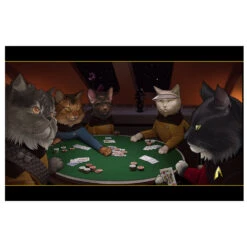 Star Trek: The Next Generation Poker Cats Sherpa Blanket -T-shirt Store ST Cats Sherpa poker cats RO 1