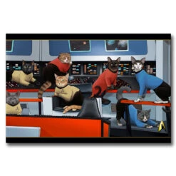 Star Trek: The Original Series Crew Cats Gallery Wrapped Canvas -T-shirt Store ST Cats TOS Canvas24x16 RO 1 crew cats