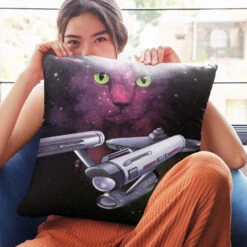 Star Trek: The Original Series Space Cat Pillow - 16" X 16"