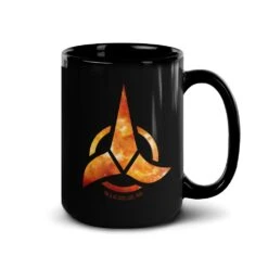 Star Trek: Discovery Klingon Logo Black Mug -T-shirt Store ST D KLH 15oz Black Mug Mockup Right
