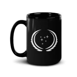 Star Trek: Discovery 32nd Century United Federation Of Planets Flag Black Mug -T-shirt Store ST D UFP6H 15oz Black Mug Mockup Left