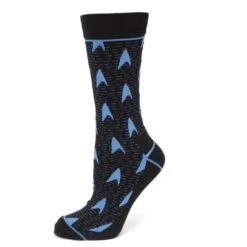 Star Trek Blue Delta Shield Black Men's Socks -T-shirt Store ST DS BL SC