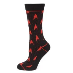 Star Trek Red Delta Shield Black Men's Socks -T-shirt Store ST DS RD SC