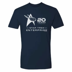 Star Trek: Enterprise 20th Anniversary Adult Short Sleeve T-Shirt -T-shirt Store ST E 20 100011 Adult ShortSleeve Tshirt Navy MF