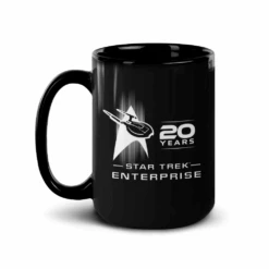 Star Trek: Enterprise 20th Anniversary White Mug -T-shirt Store ST E 20 100040 15oz BlackMug Left MF
