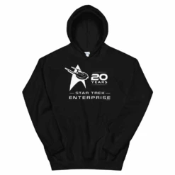 Star Trek: Enterprise 20th Anniversary Fleece Hooded Sweatshirt -T-shirt Store ST E 20 100148 Adult Hooded Sweatshirt Black MF
