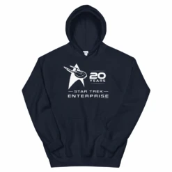 Star Trek: Enterprise 20th Anniversary Fleece Hooded Sweatshirt -T-shirt Store ST E 20 100148 Adult Hooded Sweatshirt Navy MF