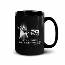 Star Trek: Enterprise 20th Anniversary White Mug -T-shirt Store ST E 20 100389 15oz BlackMug Right MF