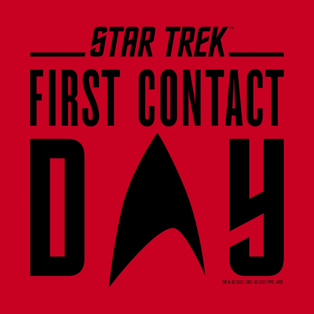Star Trek: First Contact Day Black Logo Adult Short Sleeve T-Shirt 5 Star Trek: First Contact Day Black Logo Adult Short Sleeve T-Shirt - Image 3