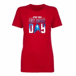 Star Trek: First Contact Nebula Logo Women's Short Sleeve T-Shirt -T-shirt Store ST FC NLOGO 100012 Womens ShortSleeve Tshirt Red MF