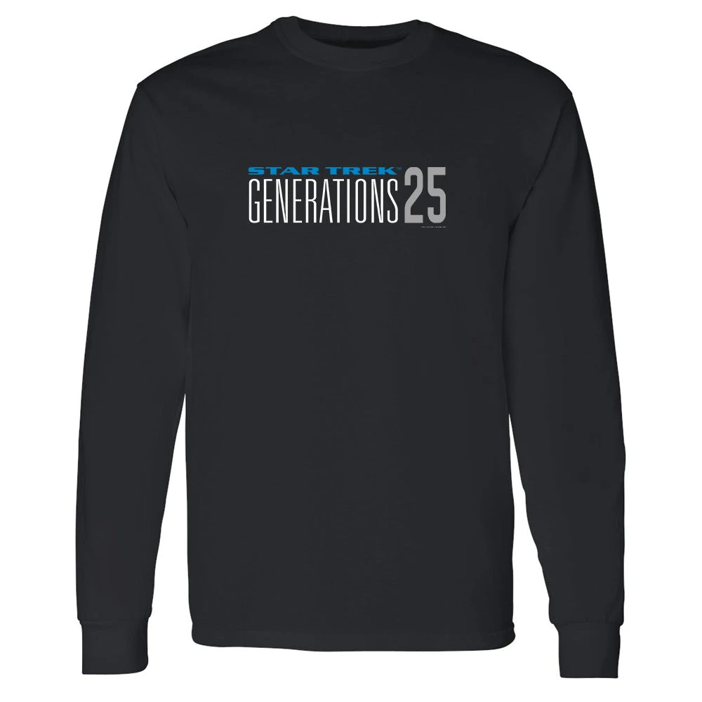Star Trek: Generations 25 Logo Adult Long Sleeve T-Shirt 3 Star Trek: Generations 25 Logo Adult Long Sleeve T-Shirt