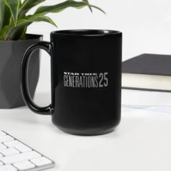 Star Trek: Generations Kirk & Picard 25 Logo Black Mug -T-shirt Store ST G KP25 1 Lifestyle 15oz Black 3