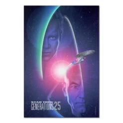 Star Trek: Generations Kirk & Picard 25 Premium Satin Poster 16" X 24" 5 Star Trek: Generations Kirk & Picard 25 Premium Satin Poster 16" X 24" -T-shirt Store ST G KP25 Poster16x24 RO 1