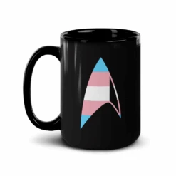 Star Trek: Discovery GLAAD Delta Black Mug -T-shirt Store ST GLAAD1 15oz Black Mug Mockup Left