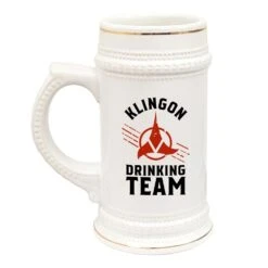 Star Trek Klingon Drinking Team 20oz Ceramic Beer Stein -T-shirt Store ST K KDTH Beer Stein Mockup Left