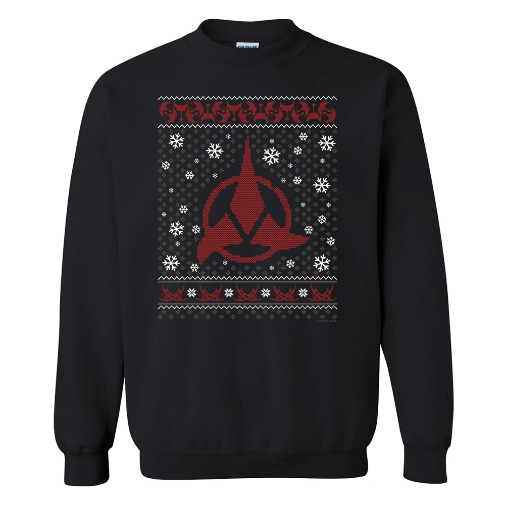 Star Trek Klingon Holiday Fleece Crewneck Sweatshirt 3 Star Trek Klingon Holiday Fleece Crewneck Sweatshirt