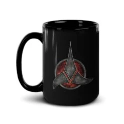 Star Trek Klingon Logo Black Mug -T-shirt Store ST K Logoh 15oz Black Mug Mockup Left