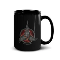 Star Trek Klingon Logo Black Mug -T-shirt Store ST K Logoh 15oz Black Mug Mockup Right