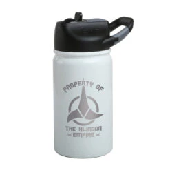 Star Trek Klingon Property Of Laser Engraved SIC Water Bottle -T-shirt Store ST K Proph SIC Water Bottle 12oz Mockup White