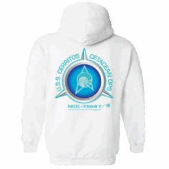 Star Trek: Lower Decks Cetacean Ops Delta Logo Fleece Hooded Sweatshirt -T-shirt Store ST LD CODL 100002 BK WT MF