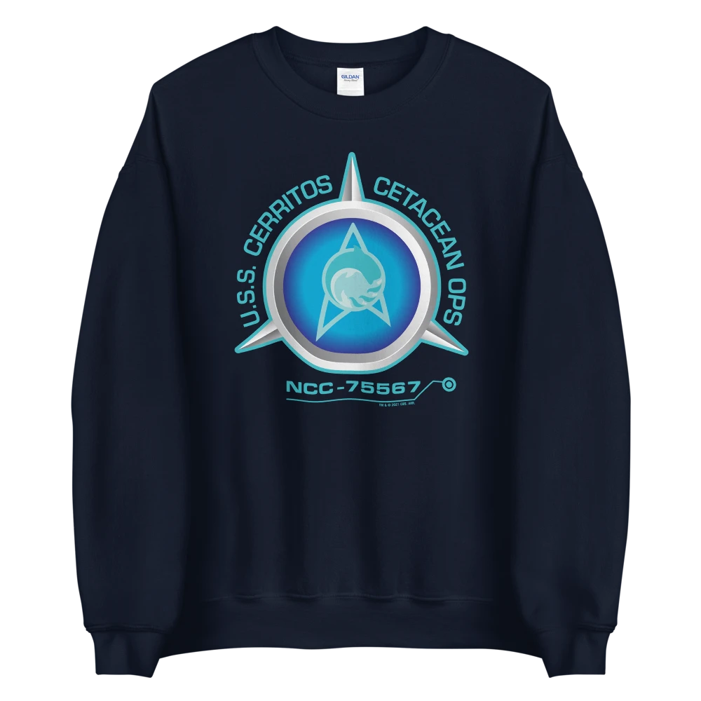 Star Trek: Lower Decks Cetacean Ops Delta Large Logo Fleece Crewneck Sweatshirt 6 Star Trek: Lower Decks Cetacean Ops Delta Large Logo Fleece Crewneck Sweatshirt - Image 4