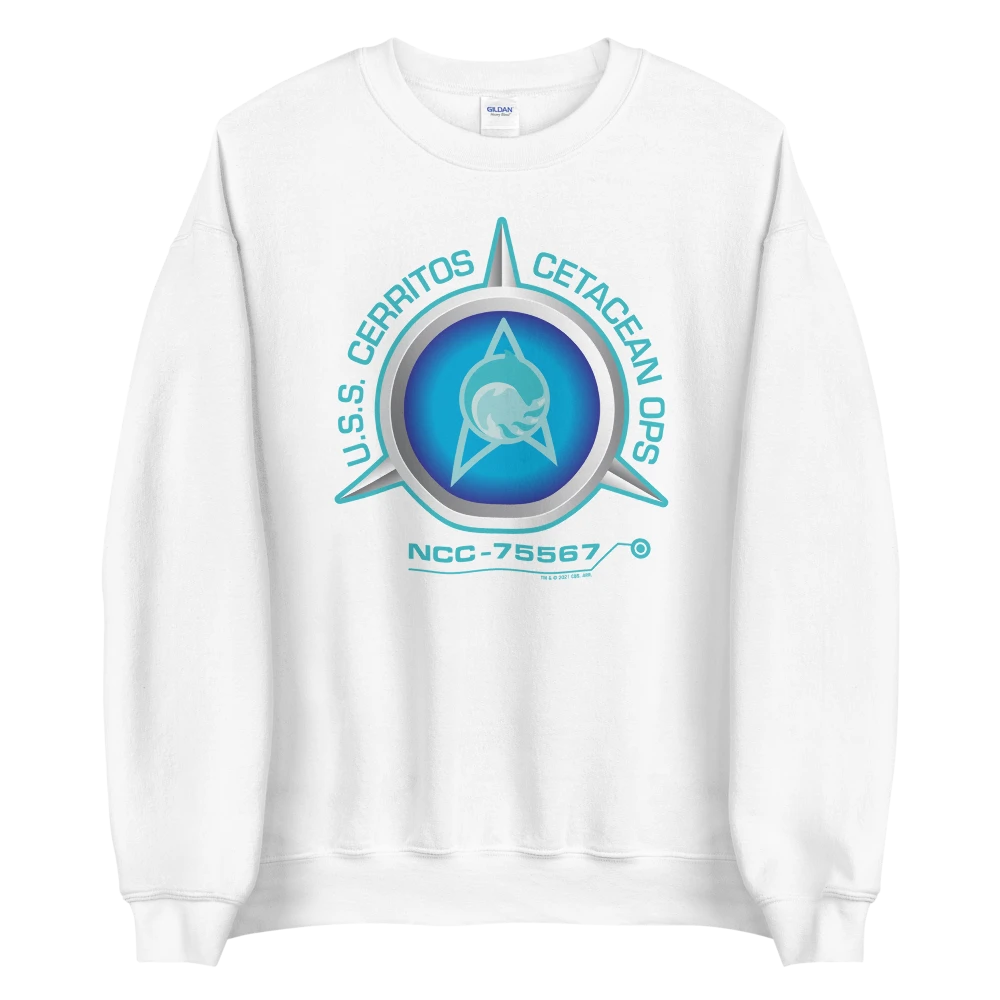 Star Trek: Lower Decks Cetacean Ops Delta Large Logo Fleece Crewneck Sweatshirt 3 Star Trek: Lower Decks Cetacean Ops Delta Large Logo Fleece Crewneck Sweatshirt