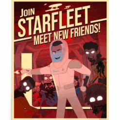 Star Trek: Lower Decks New Friends Recruiting Premium Satin Poster -T-shirt Store ST LD NFR Premium Stain Poster RO