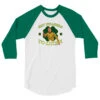 Star Trek: The Original Series Set Phasers To Lucky Unisex 3/4 Sleeve Raglan Shirt -T-shirt Store ST LUCKY 82 100895 WHITE GREEN MF