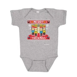 Star Trek: The Original Series Merry Trekmas Baby Bodysuit 10 Star Trek: The Original Series Merry Trekmas Baby Bodysuit -T-shirt Store ST Merry 64 100370 HEATHER GREY MF