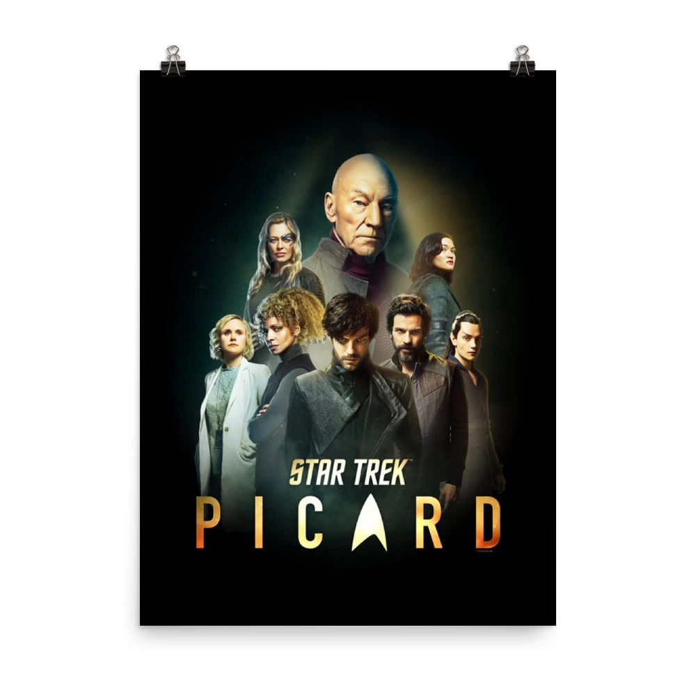 Star Trek: Picard Cast Collage Logo Satin Poster 3 Star Trek: Picard Cast Collage Logo Satin Poster
