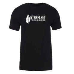 Star Trek: Picard Starfleet To The Core Adult Short Sleeve T-Shirt -T-shirt Store ST P SFTC Adult ShortSleeve Tshirt Mockup Black