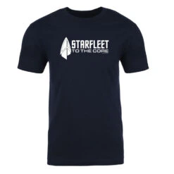 Star Trek: Picard Starfleet To The Core Adult Short Sleeve T-Shirt -T-shirt Store ST P SFTC Adult ShortSleeve Tshirt Mockup Navy