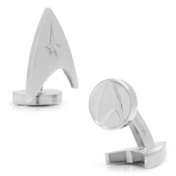Star Trek Silver Delta Shield Cufflinks -T-shirt Store ST SDS SL