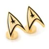 Star Trek Gold Plated Delta Shield Cufflinks -T-shirt Store ST SHD GL 1