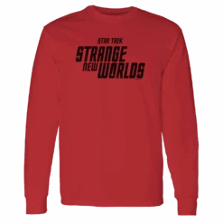 Star Trek: Strange New Worlds Logo Adult Long Sleeve T-Shirt -T-shirt Store ST SNW Logo 100004 RED MF