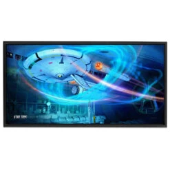 Star Trek: Enterprise Ships Of The Line Wind Tunnel Floating Frame Wrapped Canvas -T-shirt Store ST SOTL Framed Black 1 Enterprise WindTunnel