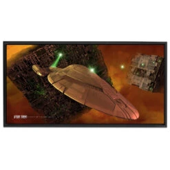 Star Trek: Voyager Ships Of The Line Armored Voyager Floating Frame Wrapped Canvas -T-shirt Store ST SOTL Framed Black 1 Voyager ArmoredVoyager