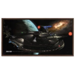 Star Trek: Enterprise Ships Of The Line Distant Cousins Floating Frame Wrapped Canvas -T-shirt Store ST SOTL Framed Walnut 1 Enterprise DistantCousins