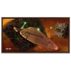 Star Trek: Voyager Ships Of The Line Armored Voyager Floating Frame Wrapped Canvas -T-shirt Store ST SOTL Framed Walnut 1 Voyager ArmoredVoyager