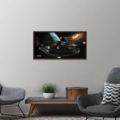 Star Trek: Enterprise Ships Of The Line Distant Cousins Floating Frame Wrapped Canvas -T-shirt Store ST SOTL Framed Walnut Interior 40x20 Enterprise DistantCousins