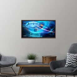 Star Trek: Enterprise Ships Of The Line Wind Tunnel Floating Frame Wrapped Canvas -T-shirt Store ST SOTL Framed Walnut Interior 40x20 Enterprise WindTunnel