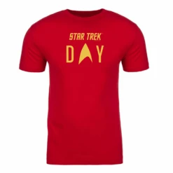 Star Trek Day Logo Adult Short Sleeve T-Shirt -T-shirt Store ST STDAY Adult ShortSleeve Tshirt Mockup Red