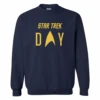 Star Trek Day Logo Fleece Crewneck Sweatshirt -T-shirt Store ST STDAY Fleece CrewNeck Sweatshirt Mockup Navy